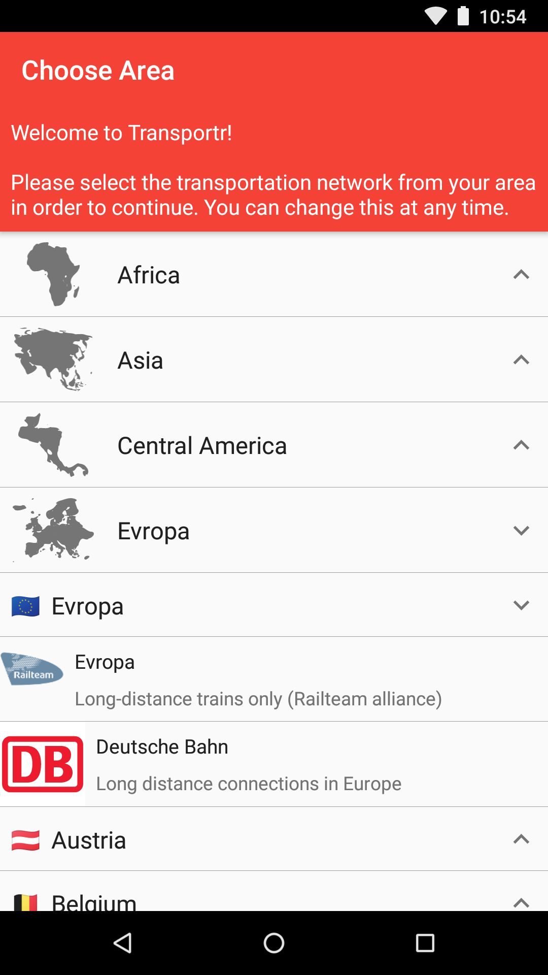 Transportr screenshot